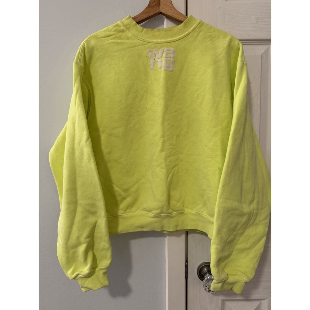 Alexander Wang t Highlighter Yellow Sweatshirt Sz XS High Visibility Street city